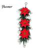 Christmas Wreath for Front Door European Wall Hanging Vine, Artificial Garland Weather Resistant Festival with Plastic Decor, Festive Home Ornament,