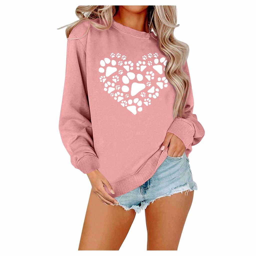 Women's Fashion Casual Color Long Sleeve Valentine's Day Printed Sweater