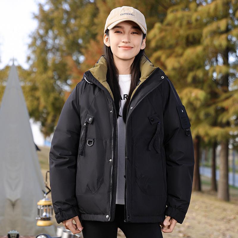New winter workwear, thickened and warm short down cotton jacket, cotton jacket, women's cotton jacket, loose couple clothes