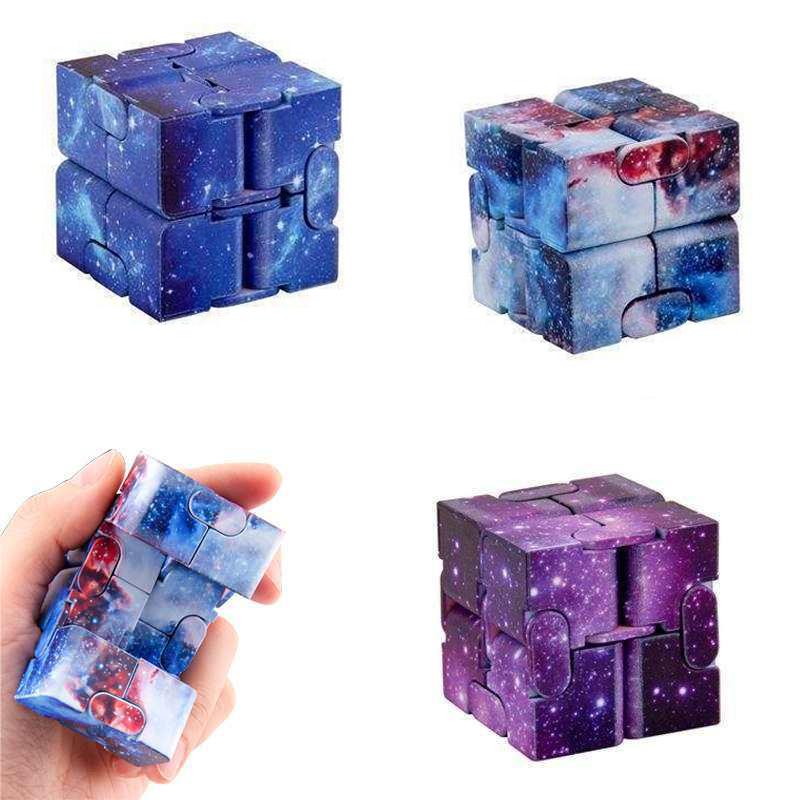 Bai Fen Bai Toys Men's Toys Starry Sky Infinity Anxiety Cube Relieve Stress Adhd Sensory Fidget Adults Teens Antiestres Cubo Infinito Boys Girls