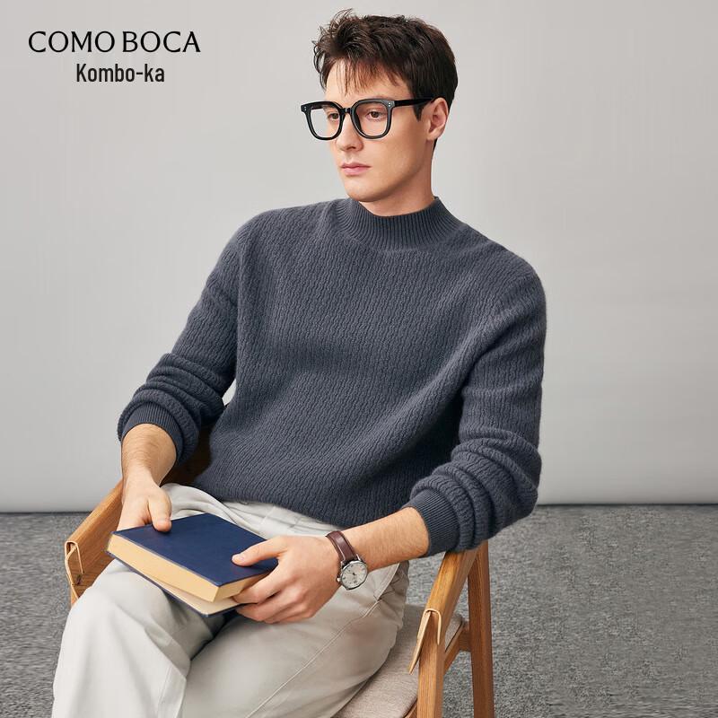 

Kemeng Boka Men s Mock Neck Cashmere Blend Knit Sweater XL