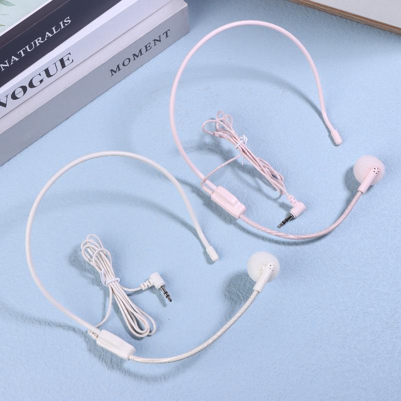 1 Stück Kabelgebunden 3,5-mm-Stecker Führung Vorlesung Rede Headset-Mikrofon Tragbares Kopfmontiertes Headset-Mikrofon für Unterricht Besprechung