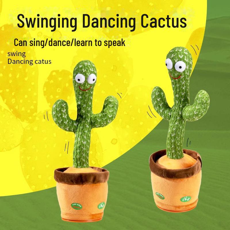 Dancing, Singing, and Light-Up Talking Cactus Plush Toy for Kids