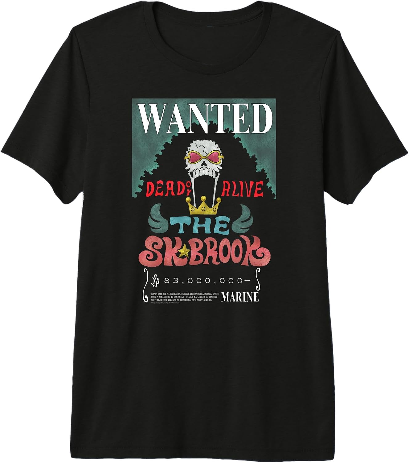 One Piece Anime Soul King Brook Wanted Poster Premium Tri-Blend T-Shirt XXXL