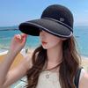 Summer Sun Protection Women Sun Cap Straw Large Brim Sun Visor Hat Casual Breathable Bucket Hat Outdoor