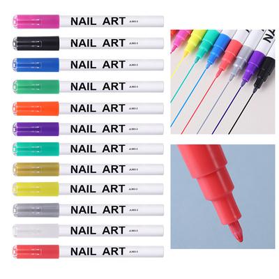 1Pc Colorful Nail Art Painting Drawing Pen Nail Graffiti Pen Fine Line Manicure Tool