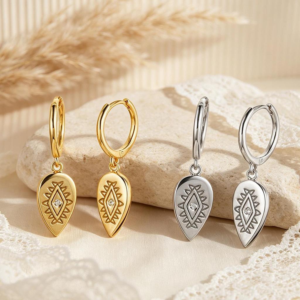 S925 Sterlingsilber Teufelsauge Zirkon Creolen für Damen