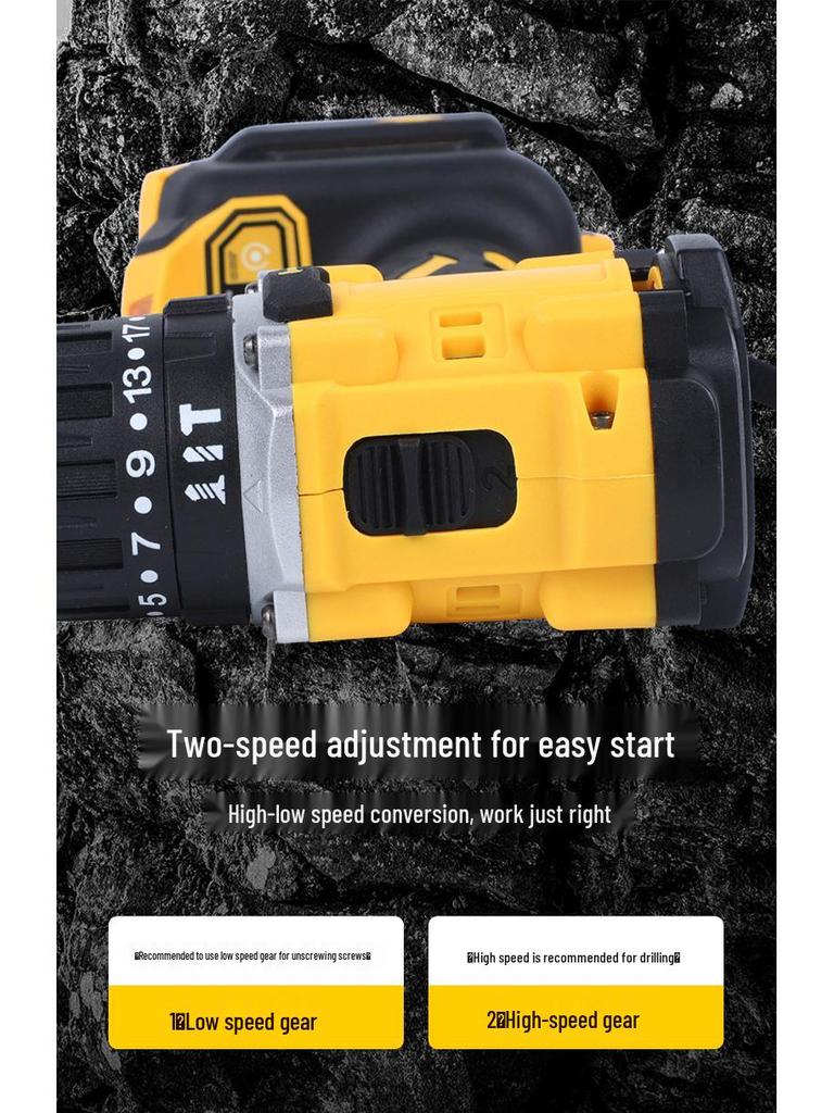 Rechargeable Brushless Lithium Electric Drill for Industrial & Household Use