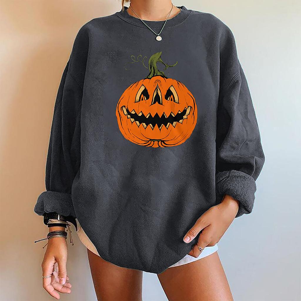 Halloween Long Sleeve Women's Sweatshirt Drop Shoulder Long Sleeve Women's Padde