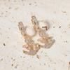 1 Pair Fashion Anchor Zirconia Dangle Earrings for Women Golden Earring Jewelry Party Accessories