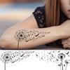 13 Sheets Black Dandelion Temporary Tattoos For Women Men Realistic Tattoos Sticker Fake Flying Birds Butterfly Flower Tatoos Paper Decoration