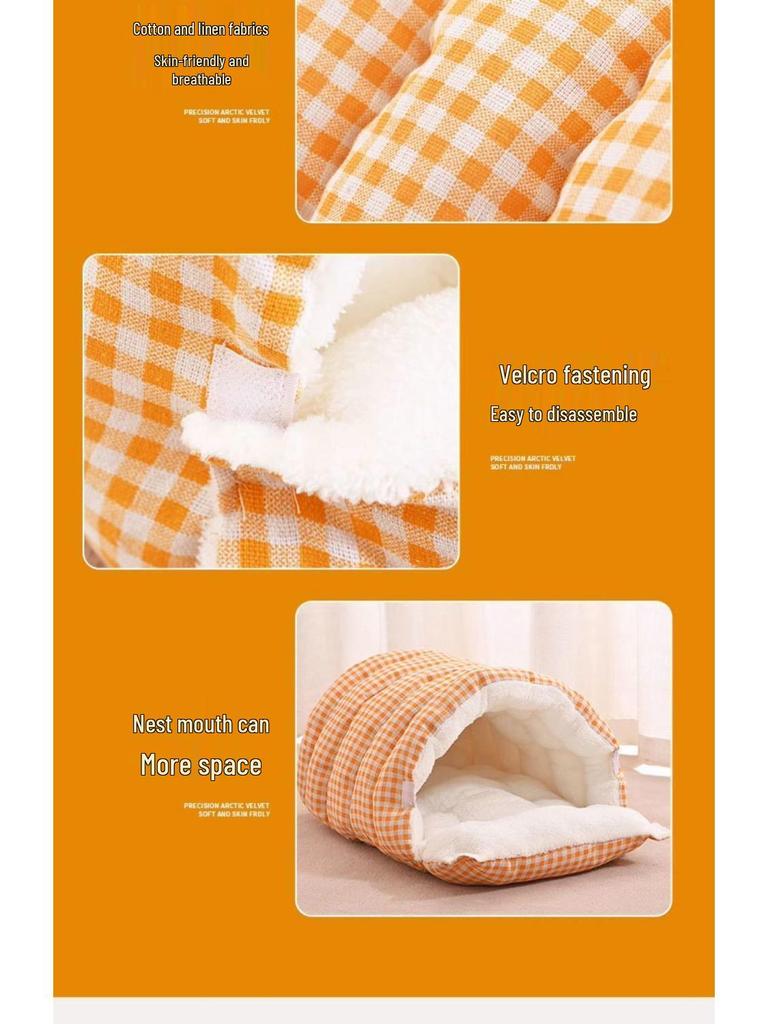 Cozy Winter Washable Enclosed Cat Bed