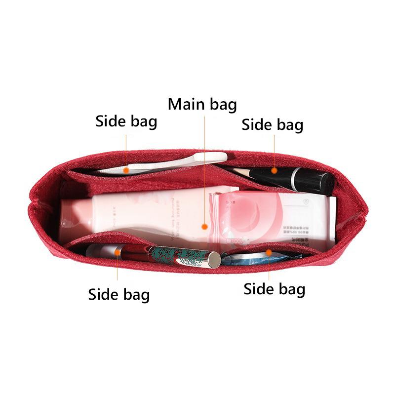 EverToner Durable Storage Bags Insert Portable For L Po-hette Metis Organizer Felt Multi-Pocket Travel Bags Felt Organizer Bag