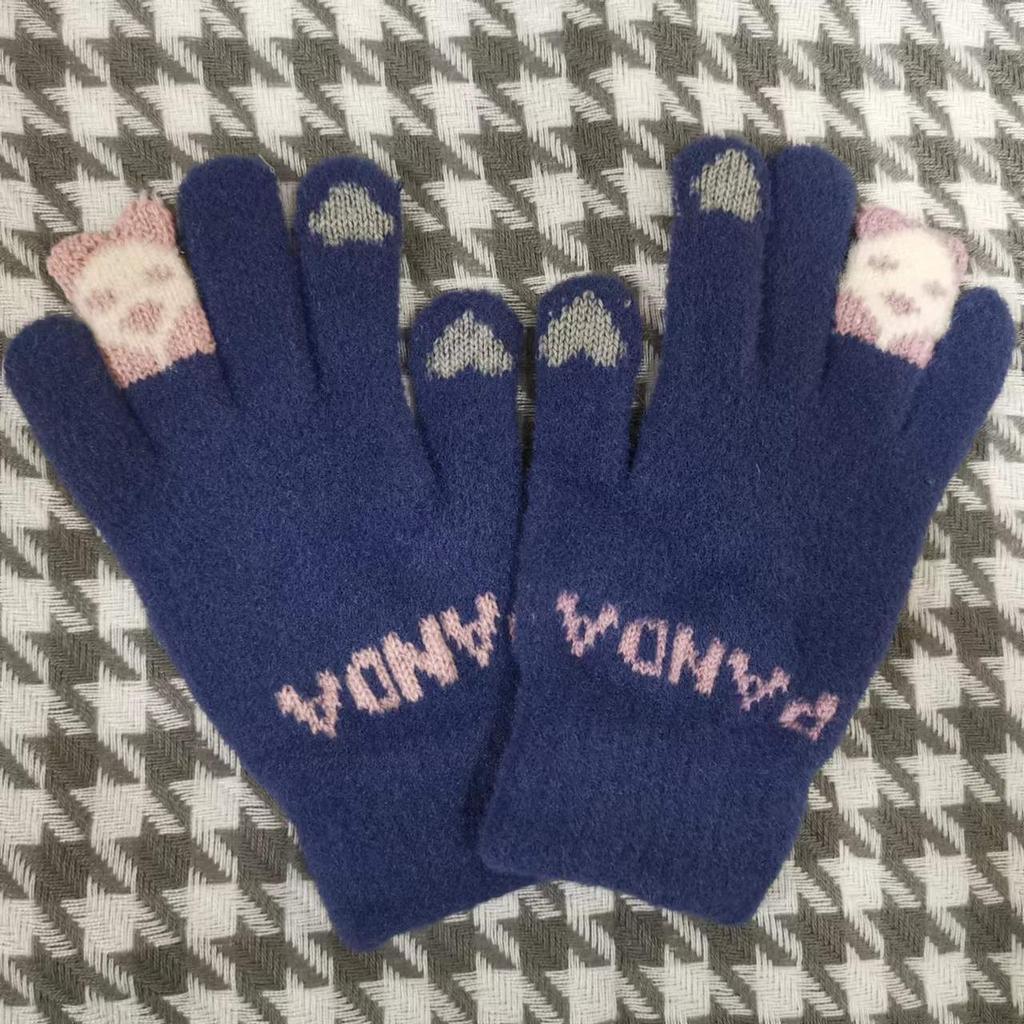 New Women's Fingertip Bear Touch Screen Gloves, Fashionable Warm Winter Gloves, Cartoon Cute Split Finger Touch Screen Gloves
