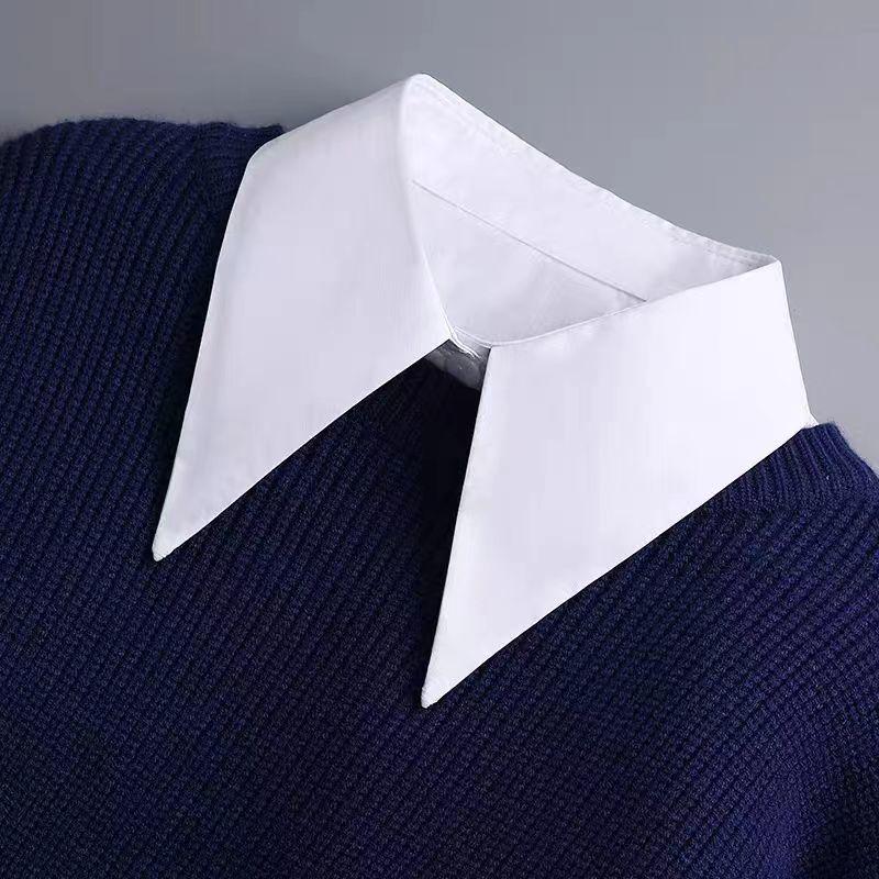 Damen Vielseitiger Spitzkragen: Falscher Kragen aus reiner Baumwolle für Sweatshirts und Pullover, ideal für einen verjüngenden Stil zu jeder Jahreszeit.