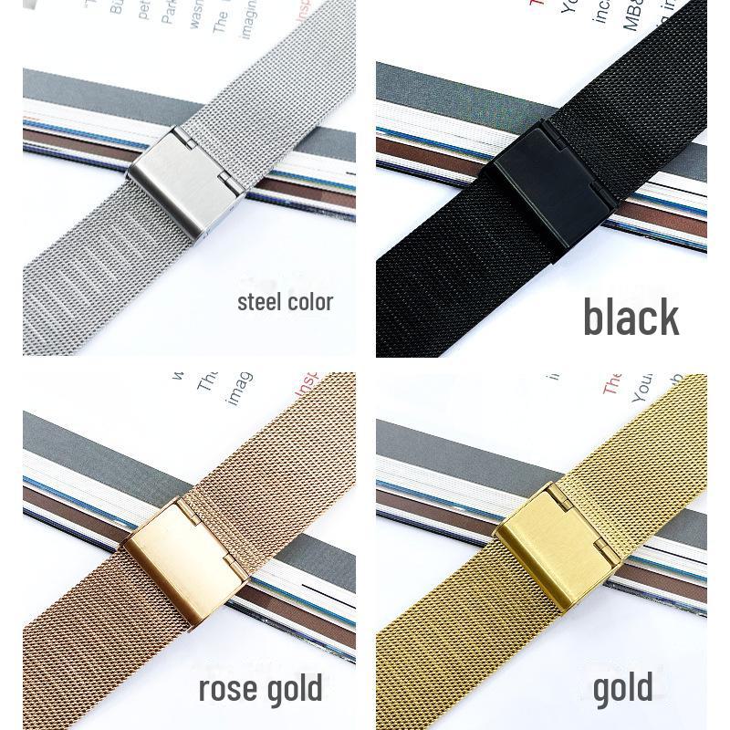 

Совместимый ремешок Milanese из нержавеющей стали для Apple iWatch и Huawei GT4 22 мм, двойная застежка-кнопка 04 Line Buckle; Width 22mm