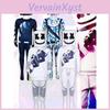 Conjunto de Disfraz de DJ Marshmello con Capucha, Guantes y Pantalones para Actuación de Halloween