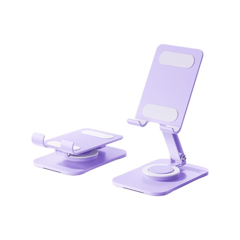 360 Rotating Double Height Adjustable Phone Stand Foldable Tablet Holder With Anti Slip Silicone Base For Multiple Devices
