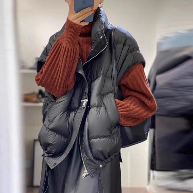 Womens Short Puffer Vest Winter Warm