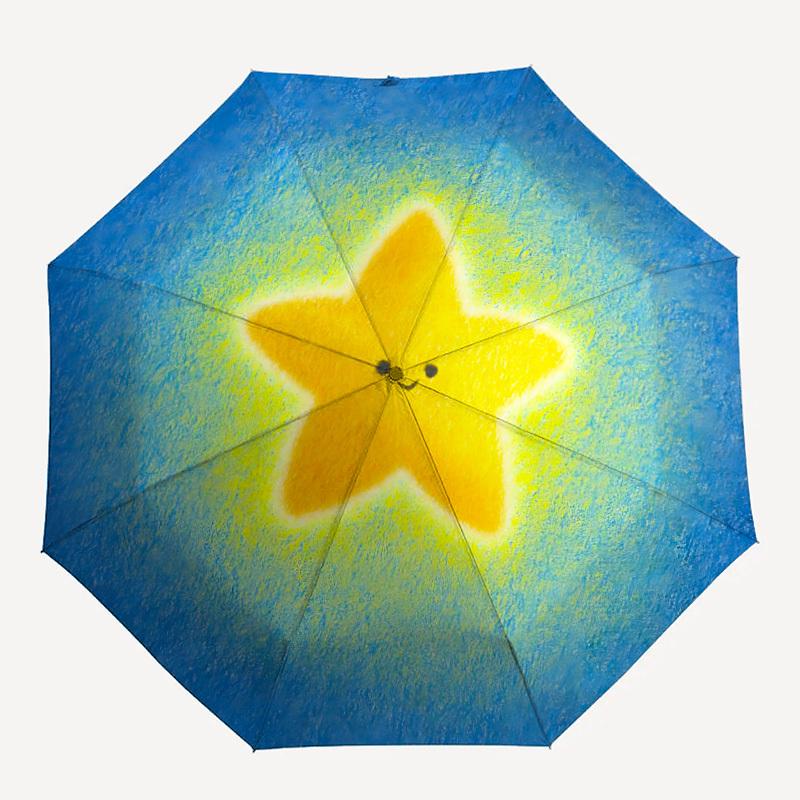 

1pc Starry Night Automatic Folding Umbrella - Compact 8-Rib Design, Durable Plastic & Iron, Lightweight for Outdoor Daily Use276