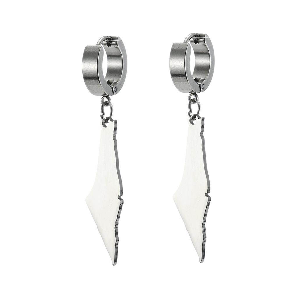 

Fashion Israel Palestine Map Drop Earrings for Women Men Stainless Steel Country Geography Earring Arabic Trendy Jewelry