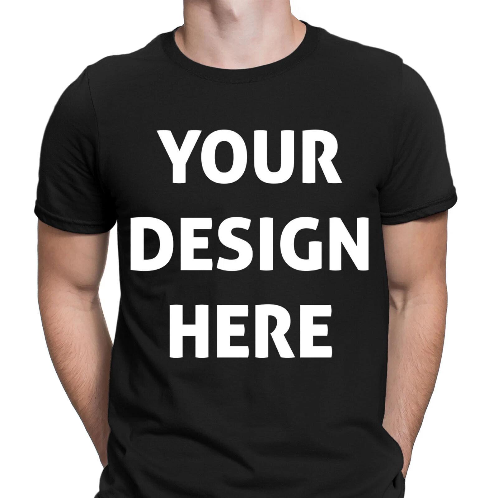 Personalised Your Logo Or Design Or Text Custom Printing Mens T-Shirts Top #NED 2XL