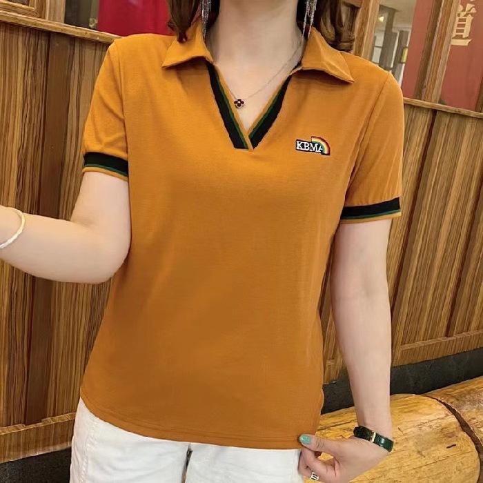 Polo Shirt Short-sleeved Women's Summer New Style Belly Cover Tops for Women's Summer T-shirt Half-sleeved Shirt