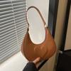 Solid Color PU Leather Shoulder Bag Love Heart Hobo Bag Portable Crescent Moon Underarm Bag  Girls