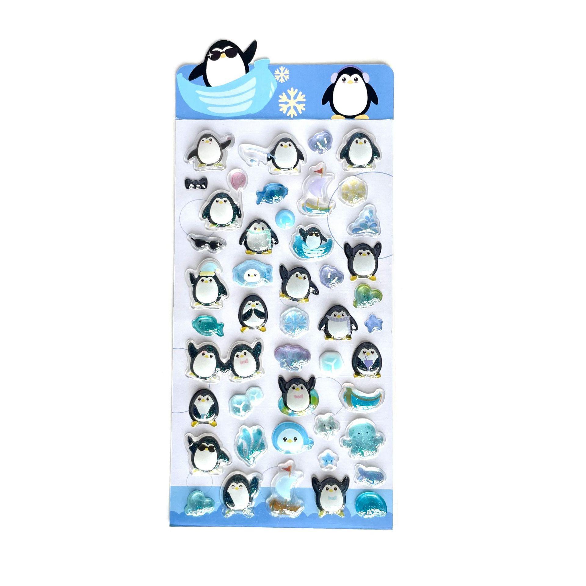 

1PCS Cute 3D Relief Jelly Crystal Stickers Kawaii Cartoon Decals Waterproof DIY Sticker синій