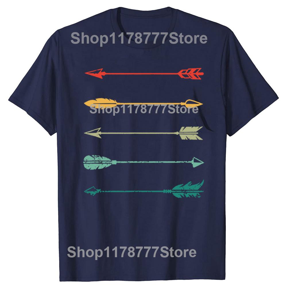 Funny Vintage Arrow Traditional Archery Arrows Bow Hunting Retro T Shirts Mens Clothing Fashion Casual Loose Oversized T Shirt