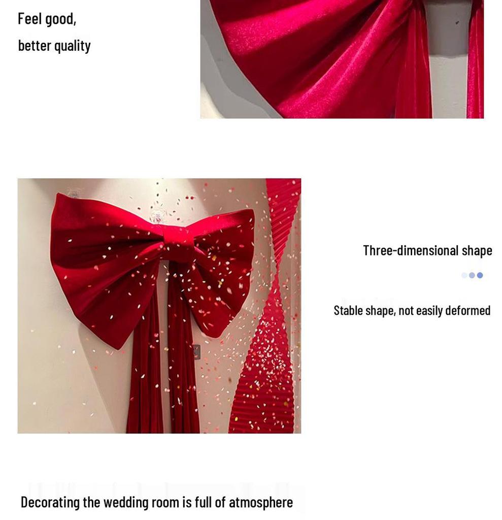 Extra Large Wedding Room Decoration Set: Bows & Streamers for Groom & Bride's Bedroom & Living Room Background