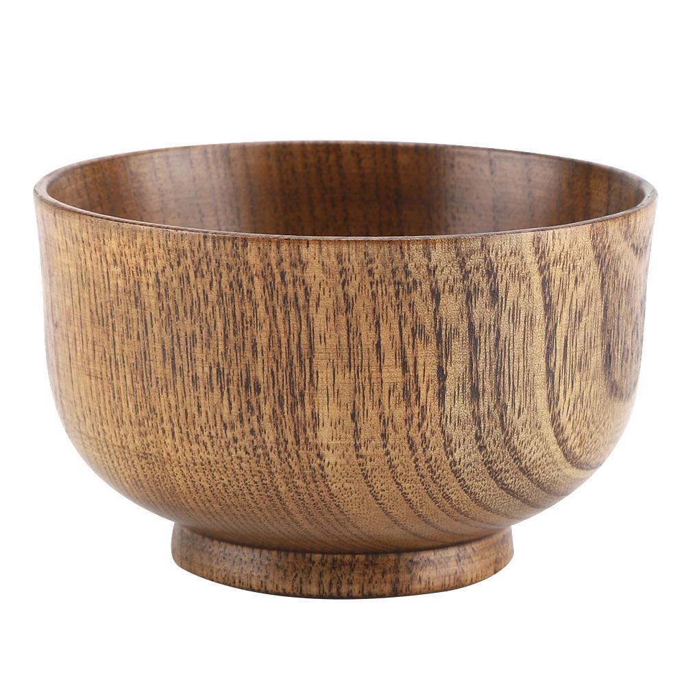 Child Kid Wooden Handmade Bowl Food Container Heat Resistant Tableware