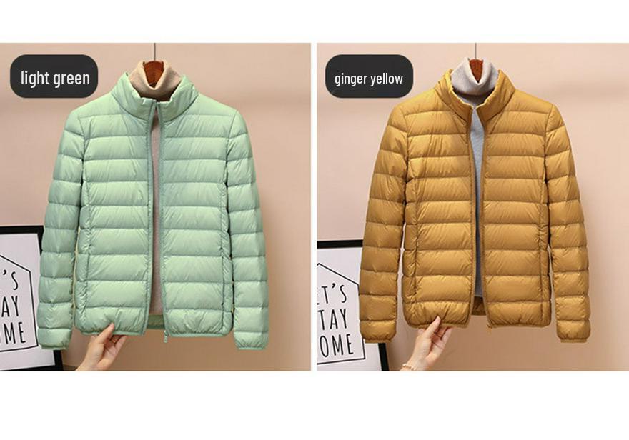 Women's 2025 Lightweight Down Jacket: 90% Duck Down, Stand Collar, Hooded, Short Outerwear, Autumn/Winter Collection, Plus Size Available
