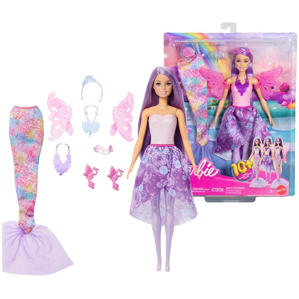 

Оригинальные куклы Барби Русалки Розовый Фэнтези Океанская Принцесса Волосы Ободок Аксессуары Игрушки для Девочек Ракушка Лавандовый Рыбий Хвост Тело