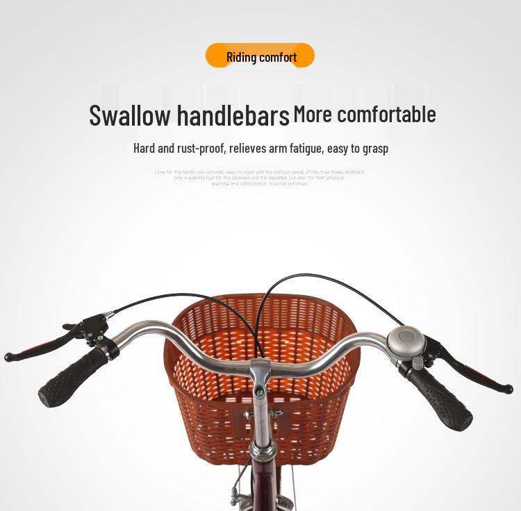 Adult Manual Pedal Tricycle for Seniors - Foot-Pedaled Bicycle
