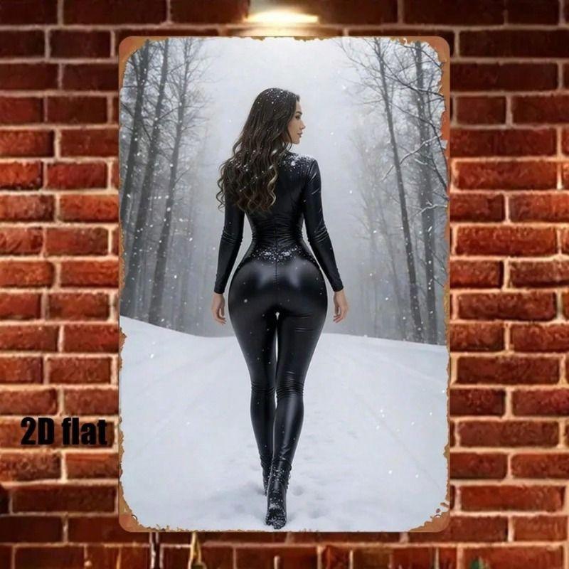Winter landscape snow metal poster wall art for living room