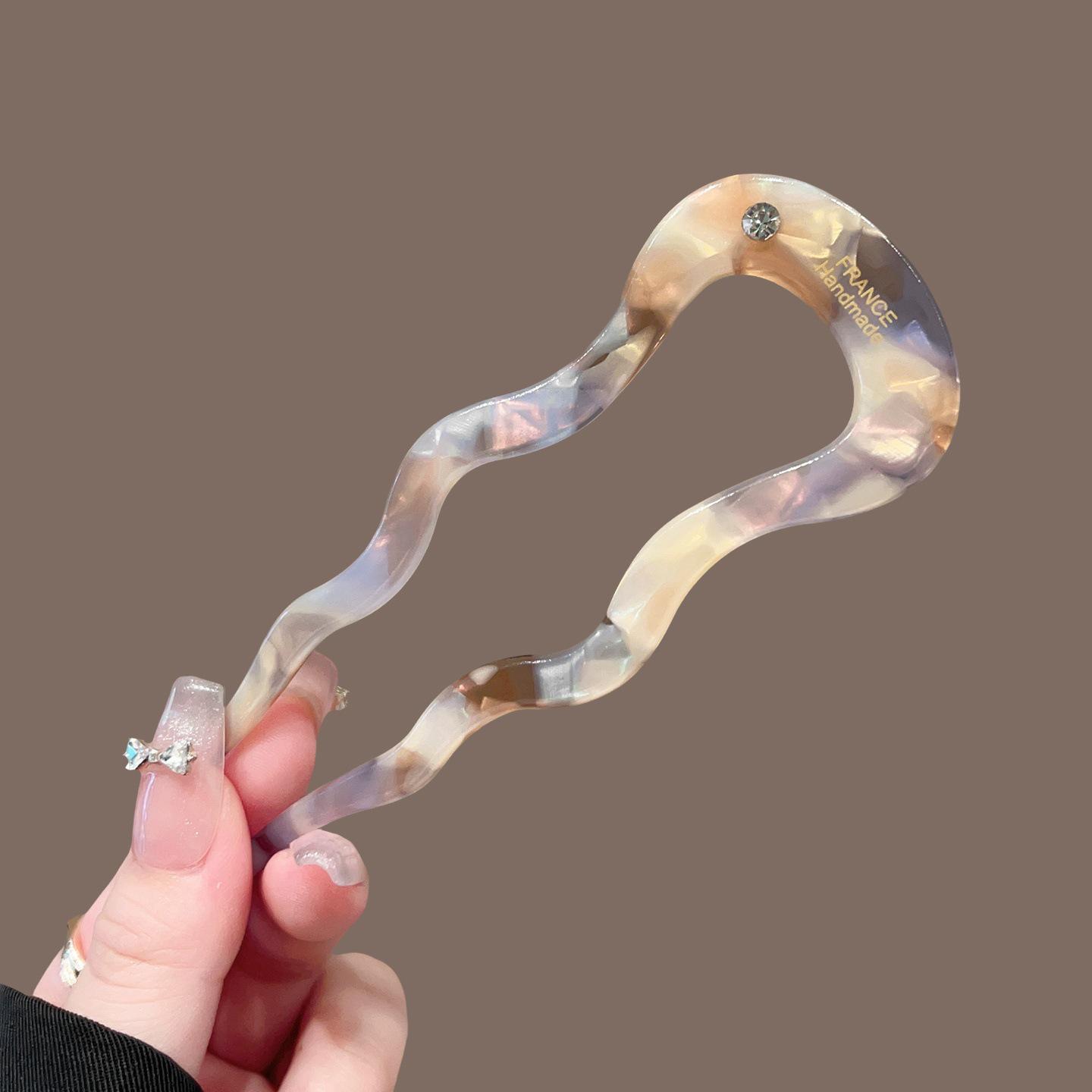 

Luxury Acetate U-Shaped Hairpin: Modern Chinese Style Updo Comb for Women