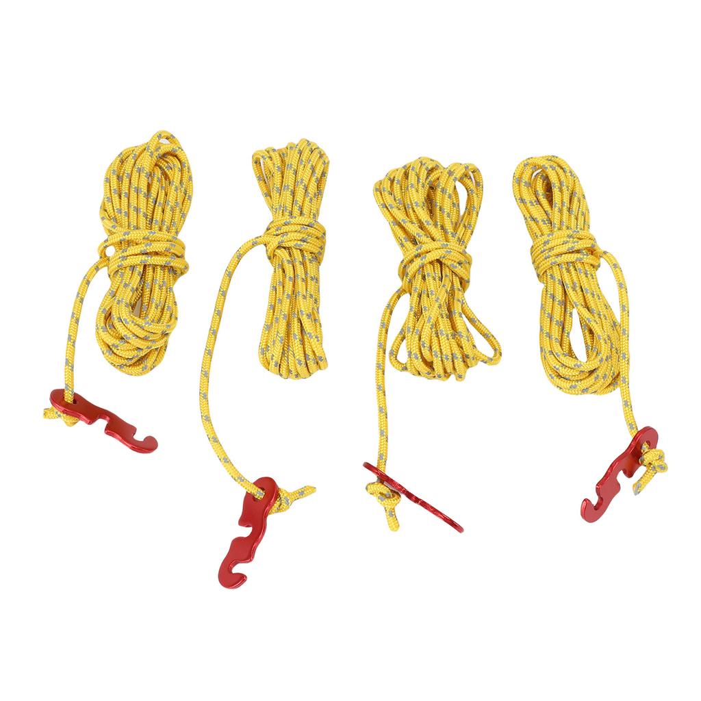 4Pcs Outdoor Camping Rope 9.8ft Nylon Wind Proof Reflective Strip Adjustable Length Tent Cord Tie Down Rope for Canopy