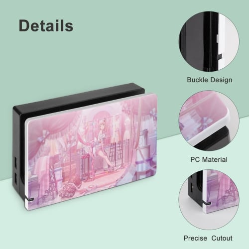 Project Sekai Akatsukiyama Mizuki Switch Dock Case, Switch Base Protective Shell, Game Console Storage, Full Protection, Easy Attach/Detach, Durable,