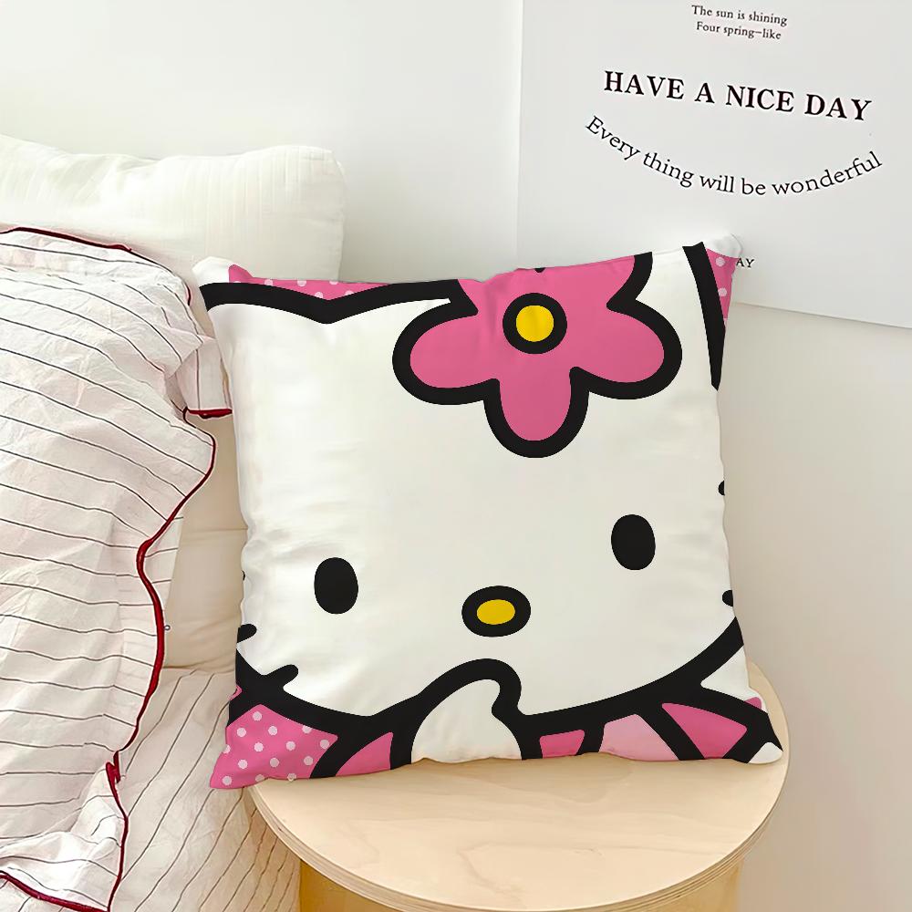 Cute Cartoon Art Cat H-Hellokitty Kawaii Cushion Cover Soft Pillow Case For Sofa Living Room Home Office Decor Protective Covers