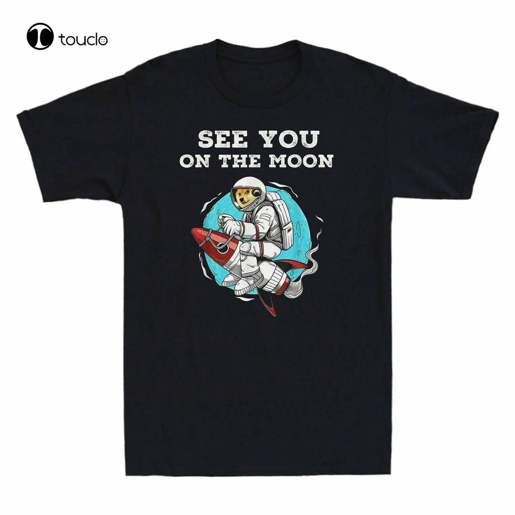 Dogecoin To The Moon Doge Hodl Rocket Cryptocurrency TShirts Cotton Trend Tee Shirt Unisex