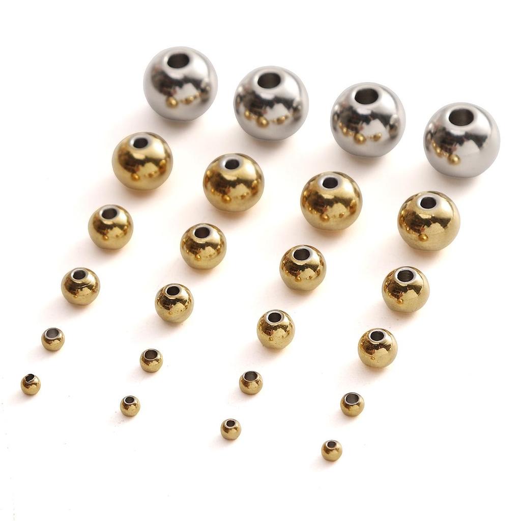 Stainless Steel Smooth Round Spacer Beads for Handmade DIY Bracelets & Necklaces