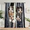 2 Pcs Many Cute Cats Print Curtains,suitable for Bedroom,living Room Kitchen Decoration,home Decoration, Window Curtain