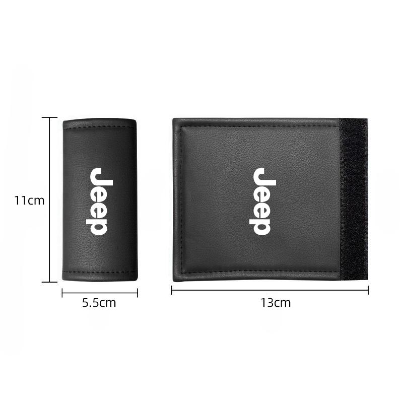 2Pcs Leather Car Door Armrest Cover Roof Handle Covering For Jeep Grand Cherokee Wrangler JK Gladiator Compass Renegade Wagoneer AJR1