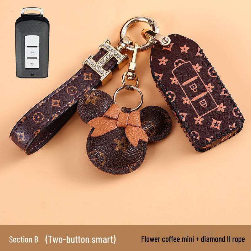 High-End Key Case for Mitsubishi Outlander, ASX, Eclipse Cross, and Pajero Sport.