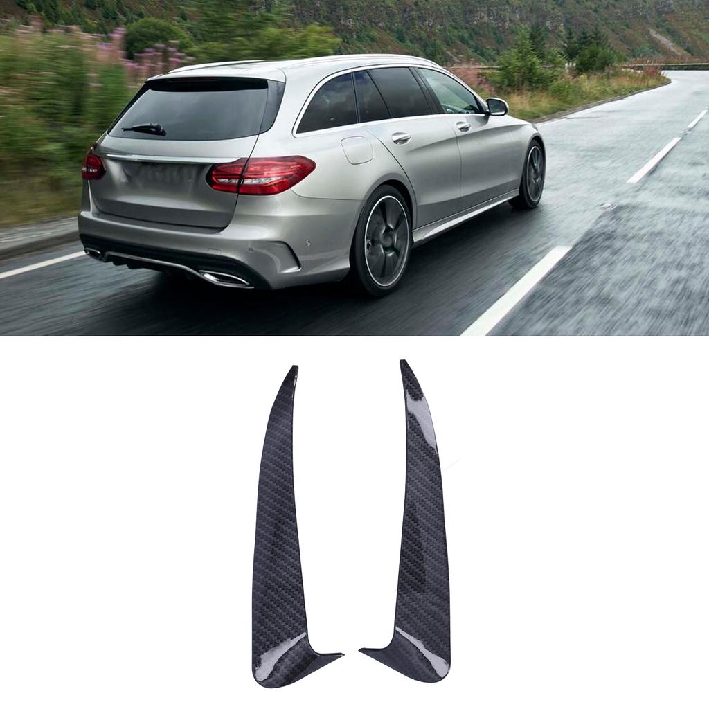 2pcs Rear Bumper Spoiler Side Canard Left Right Fit for C Class W205 C180 C200(Carbon )