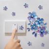 Watercolor Ink Gradient Botanical Floral Wall Stickers, Self-Adhesive Decor for Bedroom Vanity Bathroom Decoration