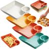 4 Pieces Dumpling Plates with Saucer French Fries Trays Food Separator Dishes for Home Kitchen