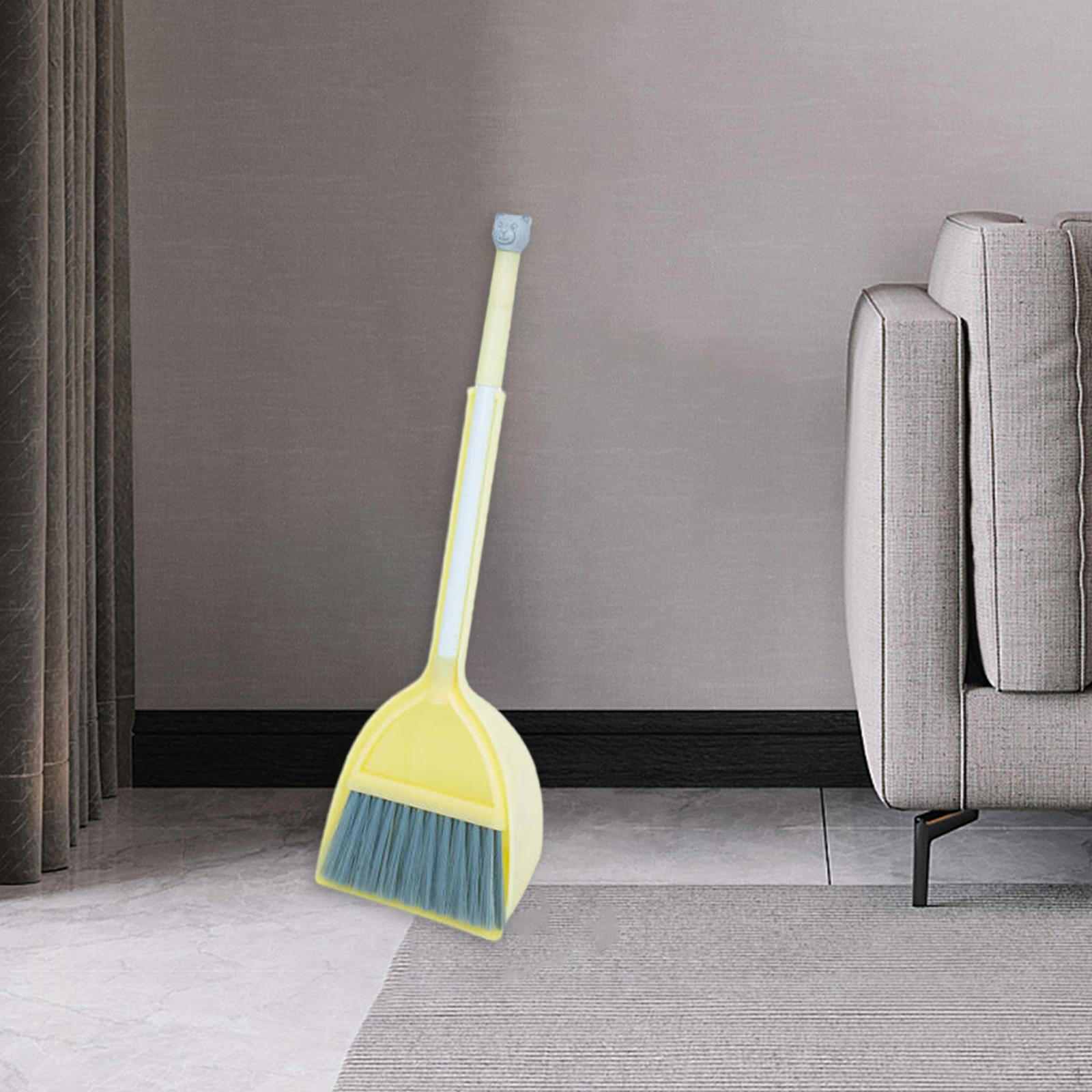 

Children Cleaning Broom Dustpan Set Kids Valentines Day Gifts Toddlers Toys for Age 2~5 жовтий