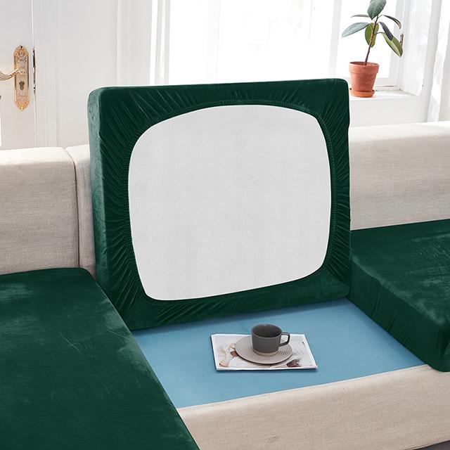 Super Soft Velvet Sofa Seat Cushion Cover For Living Room Stretch Elastic Protector L Shape Corner Armchair Sofa Slipcover